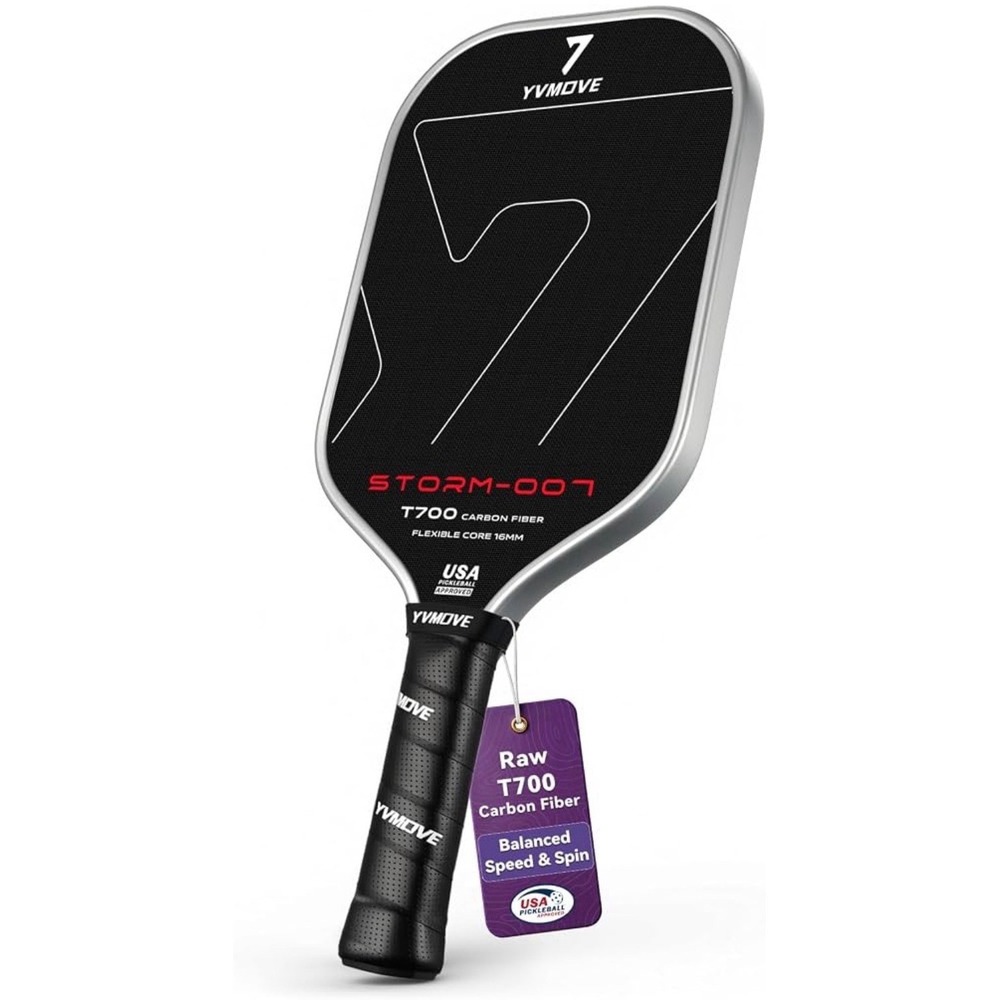 YVmove Pickleball Paddle with T700 Carbon Fiber Surface & 16mm Flexible Core NIB
